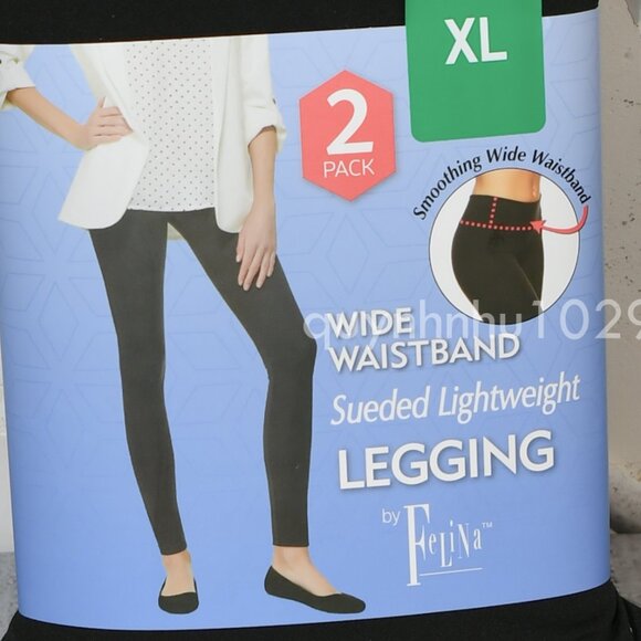 Felina wide waistband sueded lightweight legging 2 pack - Picture 3 of 8